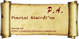 Pusztai Almiréna névjegykártya